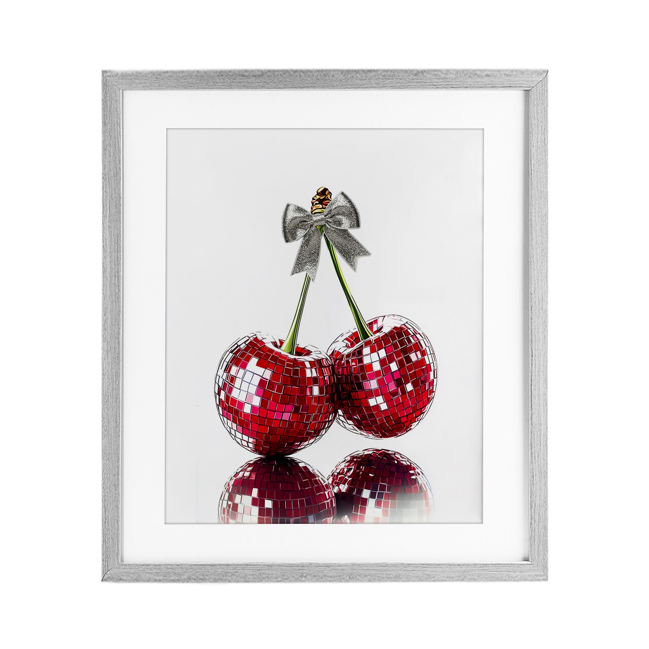 Stupell Industries Cherry Disco Balls Framed Print Under Glass, design by Christine Simpson Art
